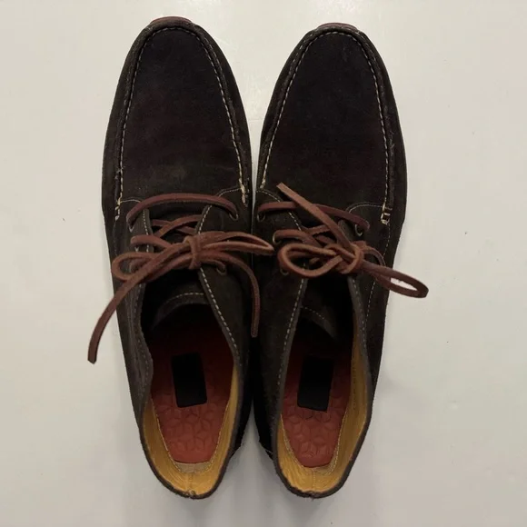 Cole Haan Chukka Moccasin Driver Sole Boots Brown Suede 13 Lace Up Shoes New! Cole Haan Hawthorne Leather Chukka Boot 13 M British  main image 3